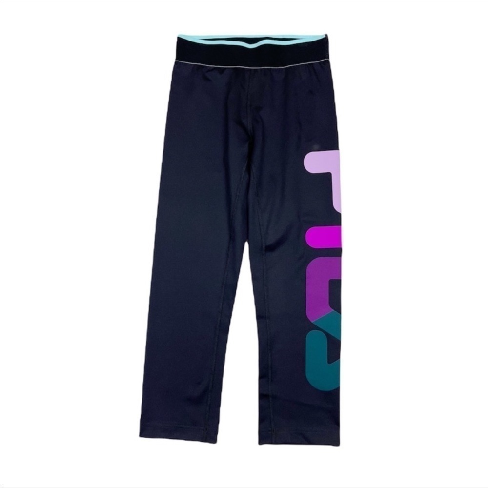 Fila Graphic Black Athletic Crop Leggings Size XS